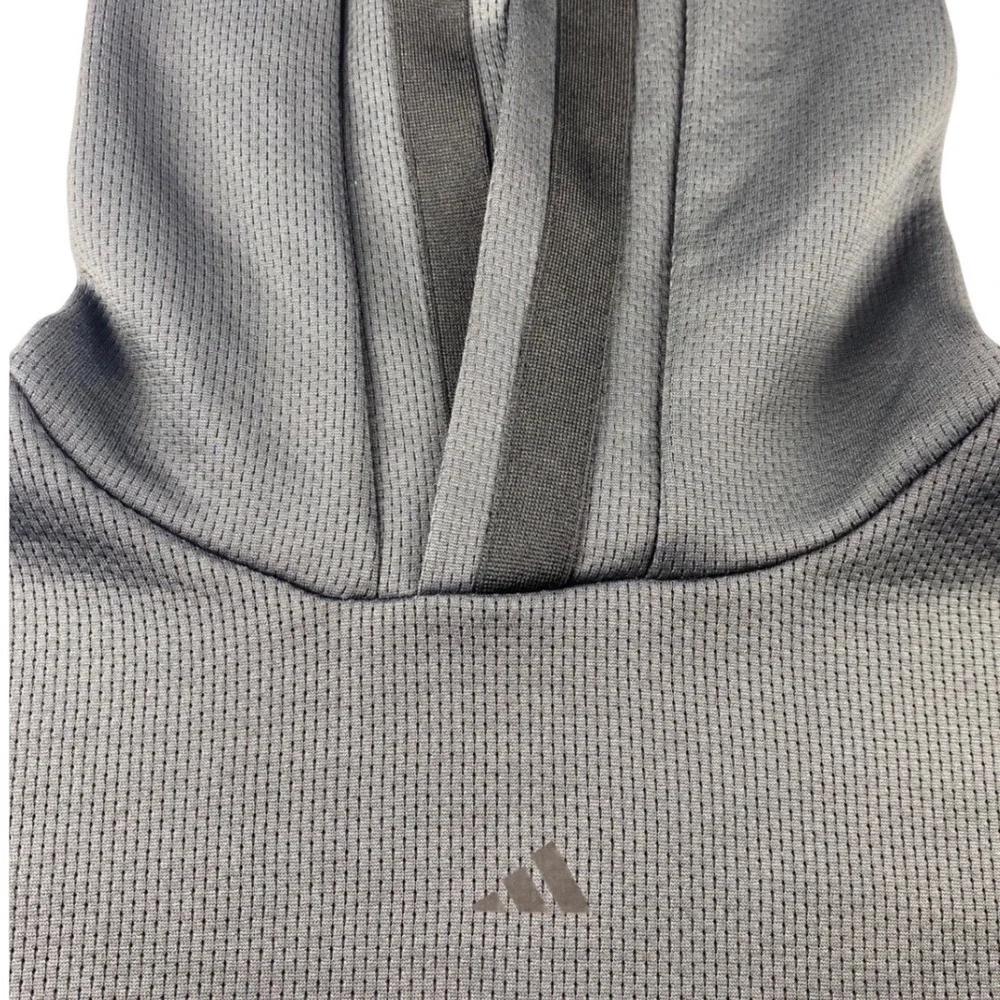 Adidas Sportswear Mens‎ Mesh Hoodie Carbon Grey Black IC2418 Size Medium